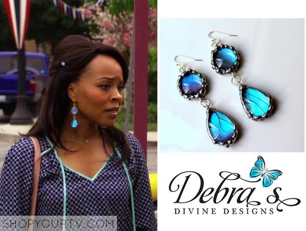 Blue Butterfly Earrings as Seen on Hart of Dixie, Blue Morpho Butterfly, As Seen On TV