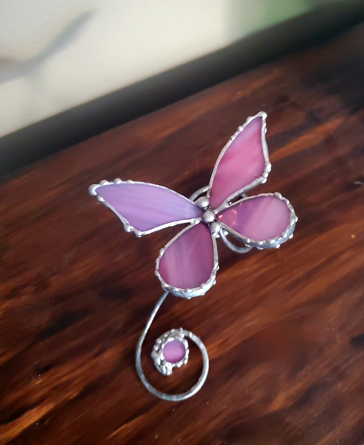 Purple stained-glass butterfly piece