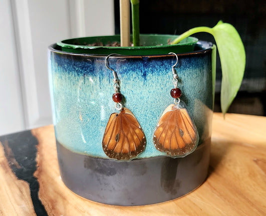 Queen Butterfly Brown Hindwing Earrings