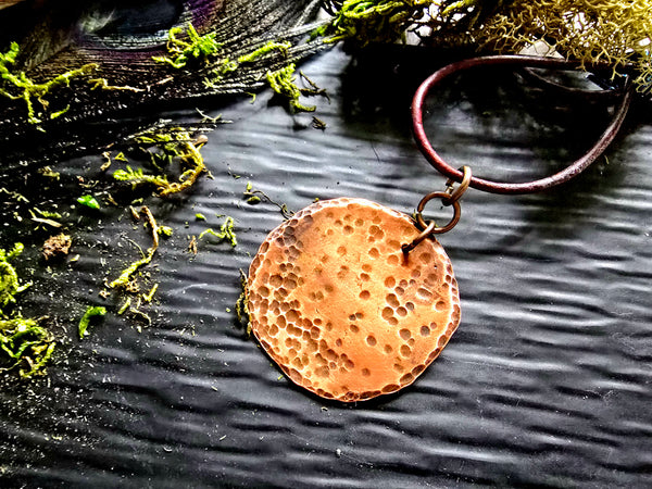 Hammered Reclaimed Copper Pendant Necklace