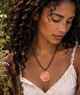 Hammered Reclaimed Copper Pendant Necklace