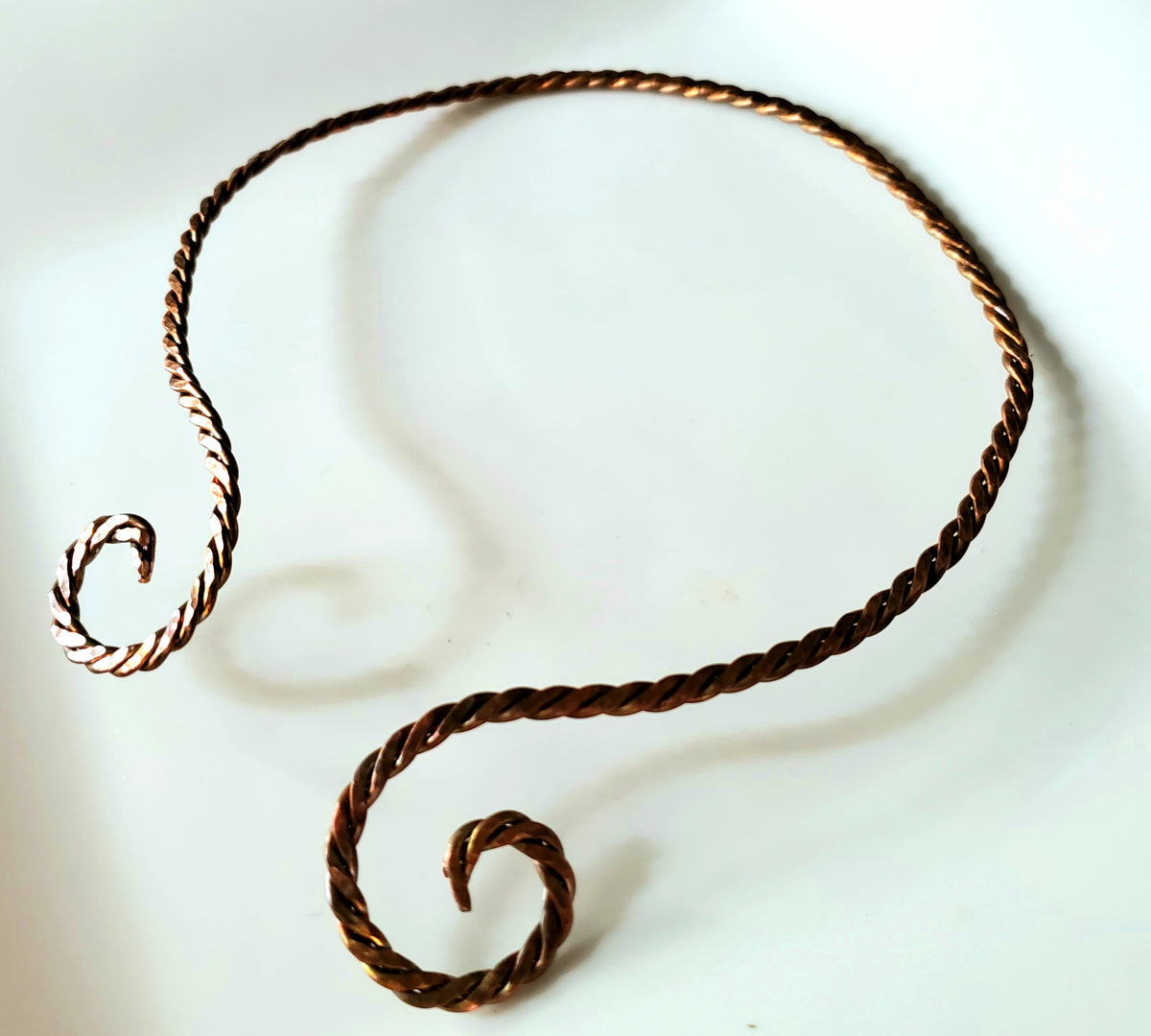 Twisted Hammered Reclaimed-Copper Torc