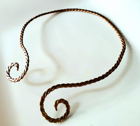 Twisted Hammered Reclaimed-Copper Torc