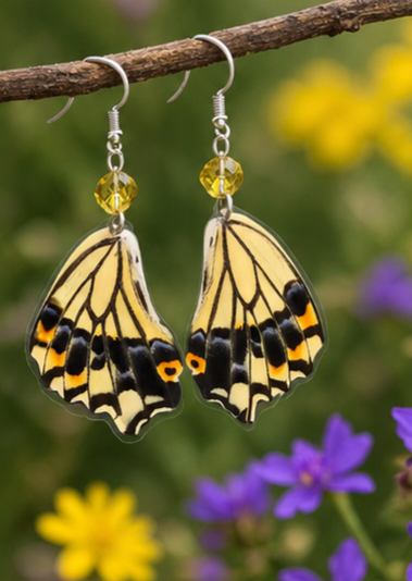 Eastern Tiger Swallowtail Laminated Hindwing Earrings