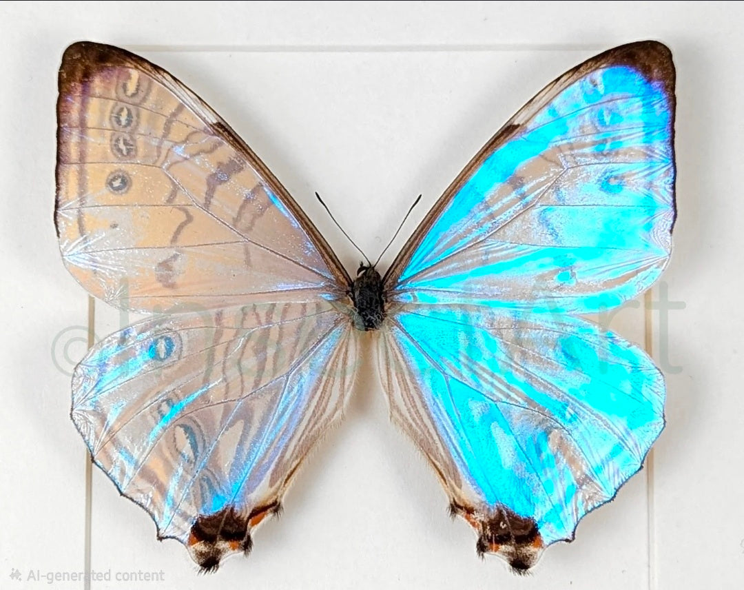 Morpho Sulkowskyi Butterfly Wing Filigree Teardrop Pendant