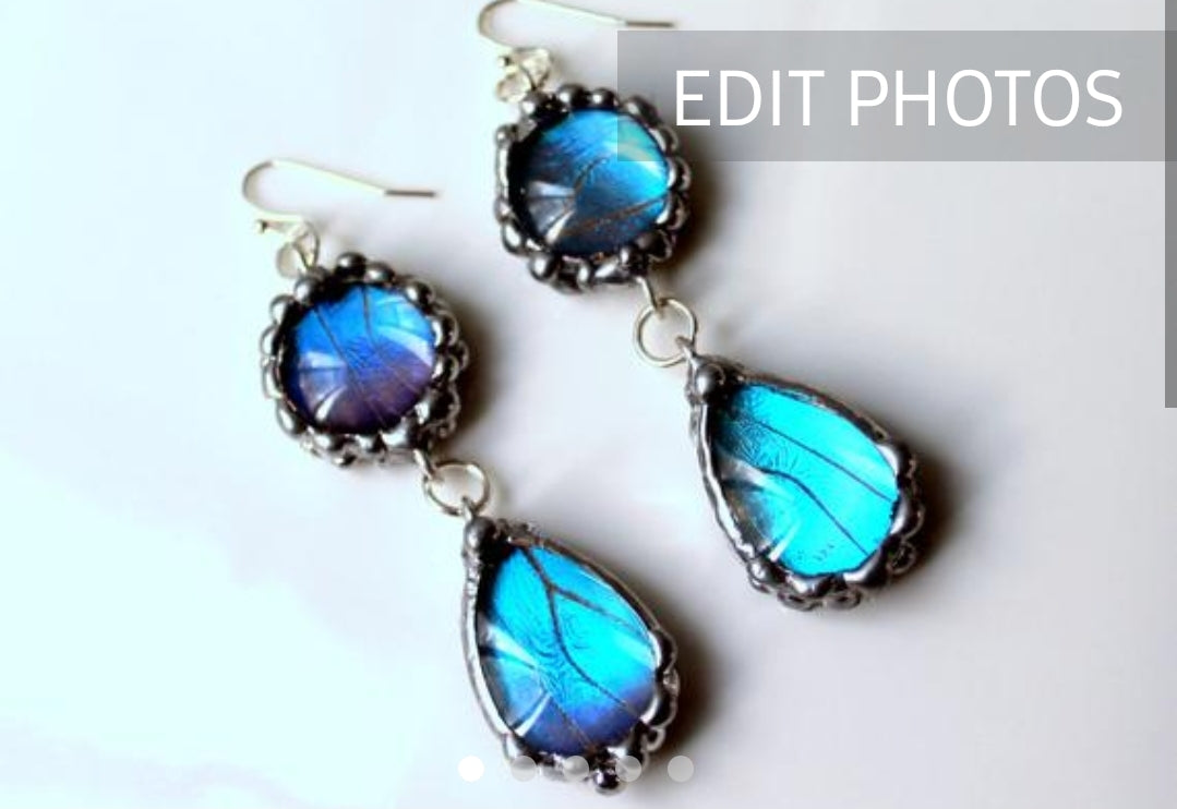 Blue Morpho Double-Drop Glass Earrings Worn on Hart of Dixie