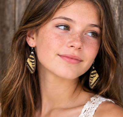 Eastern Tiger Swallowtail Butterfly Wing Earrings