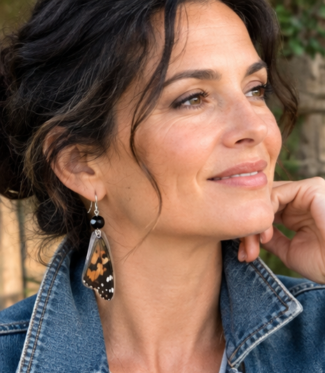 Painted Lady Butterfly Forewing Earrings