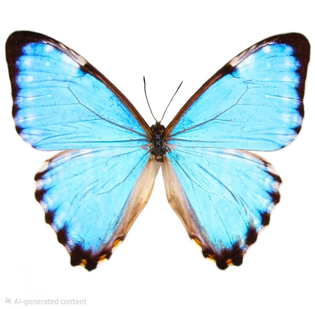 Morpho Portis Butterfly Laminated Hindwing Earrings with Lavender Glass Beads