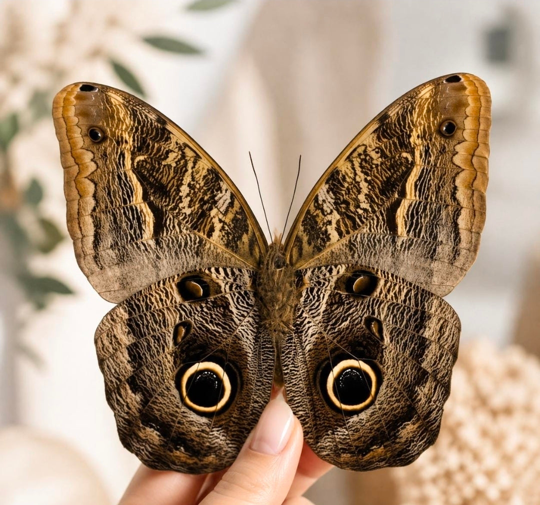 Owl Butterfly Domed Square Adjustable Ring