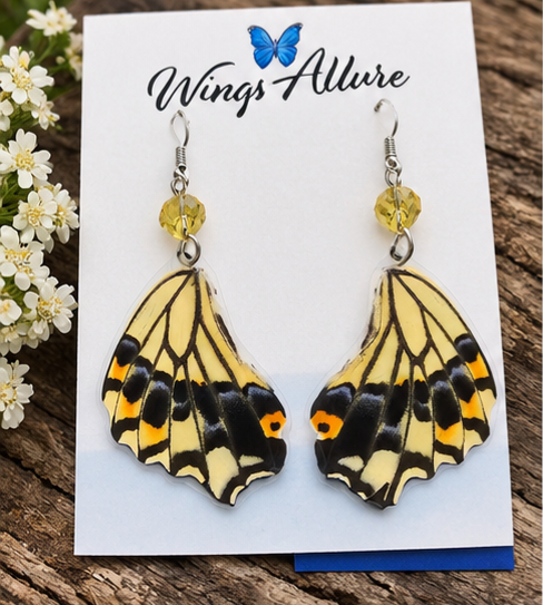 Eastern Tiger Swallowtail Laminated Hindwing Earrings