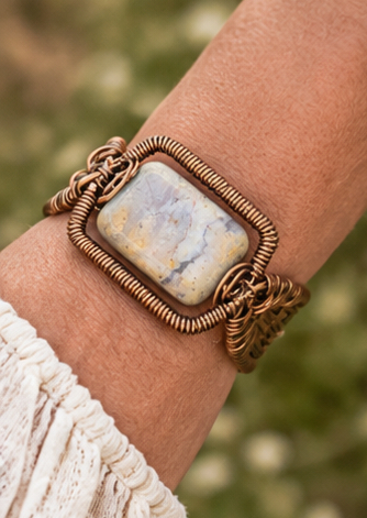Maligano Jasper Copper Wirework Cuff