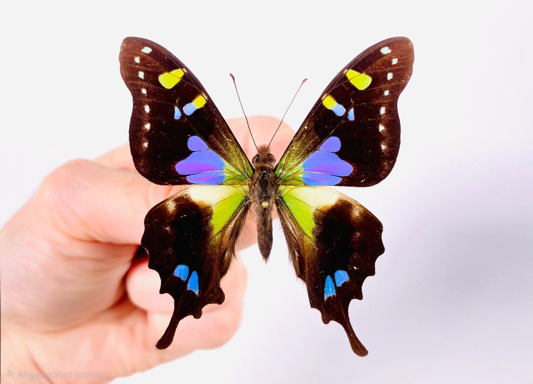 Purple Spotted Swallowtail Butterfly Figurine – Real Butterfly Wing Decor