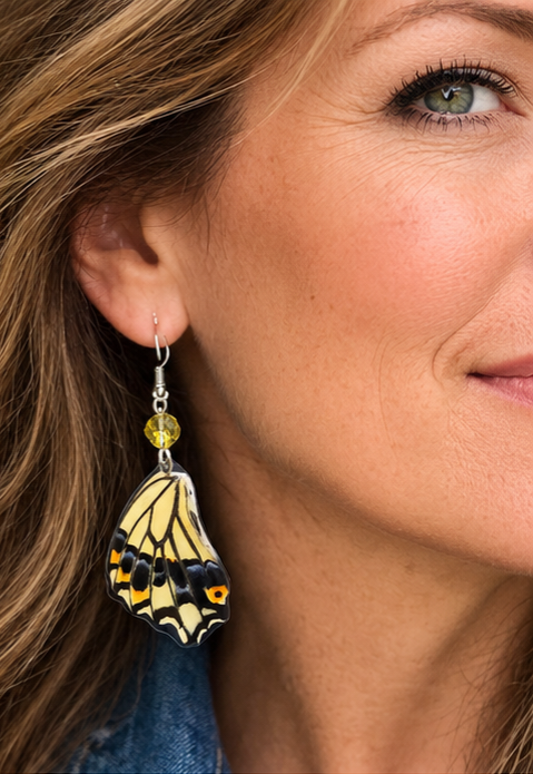 Eastern Tiger Swallowtail Laminated Hindwing Earrings