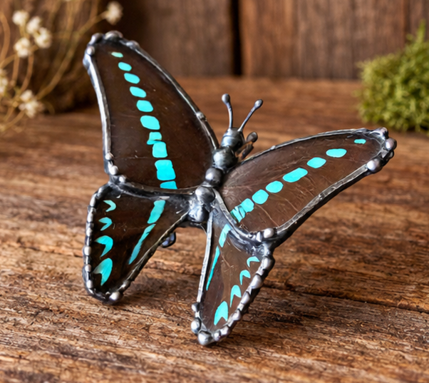 Common Bluebottle – Real Butterfly Decor Figurine