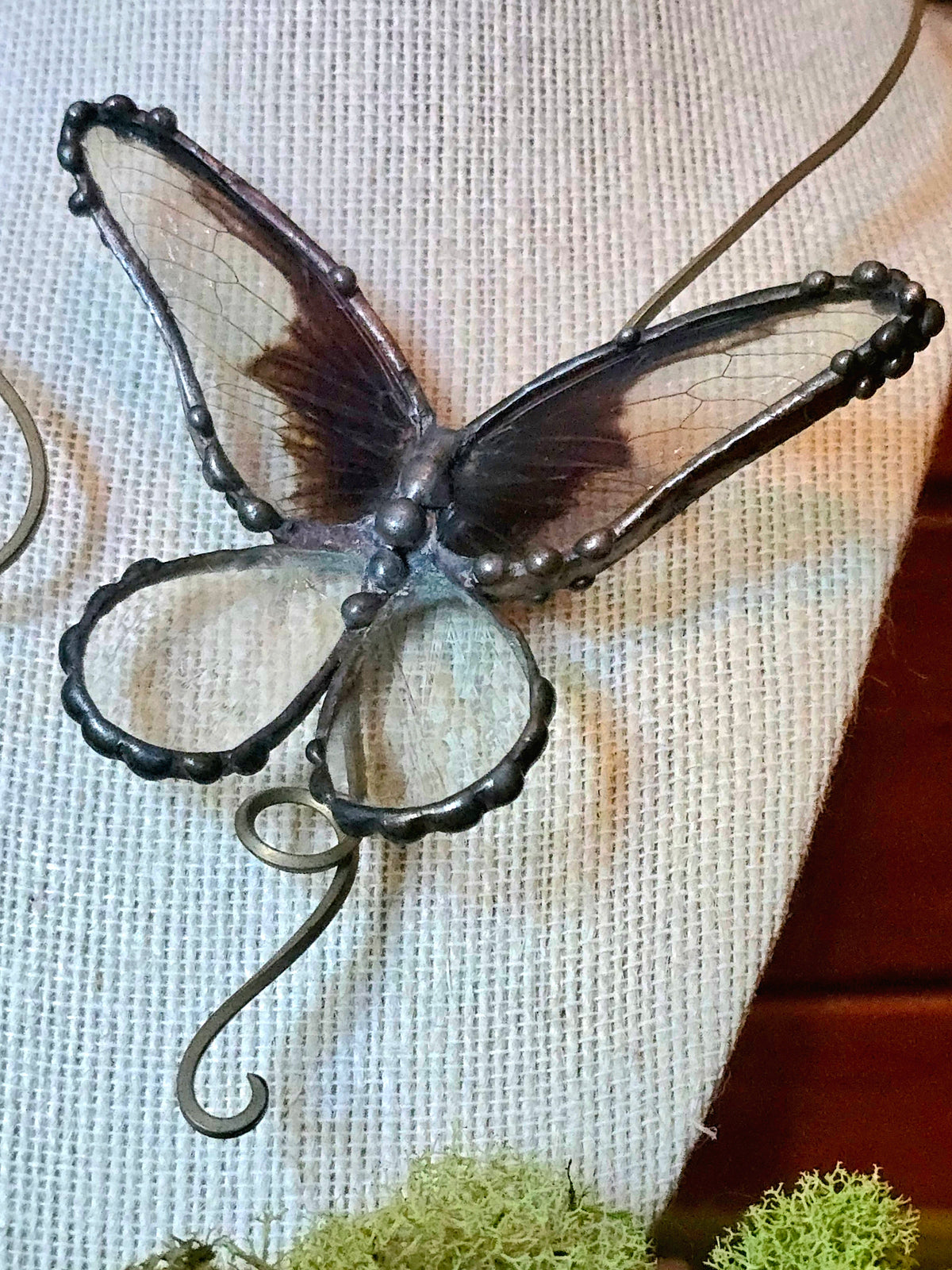 Cicada & Stained Glass Brass Square-Wire Torc