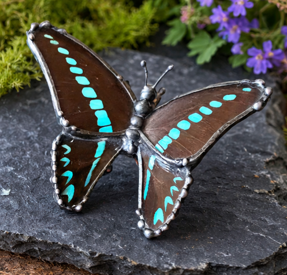Common Bluebottle – Real Butterfly Decor Figurine