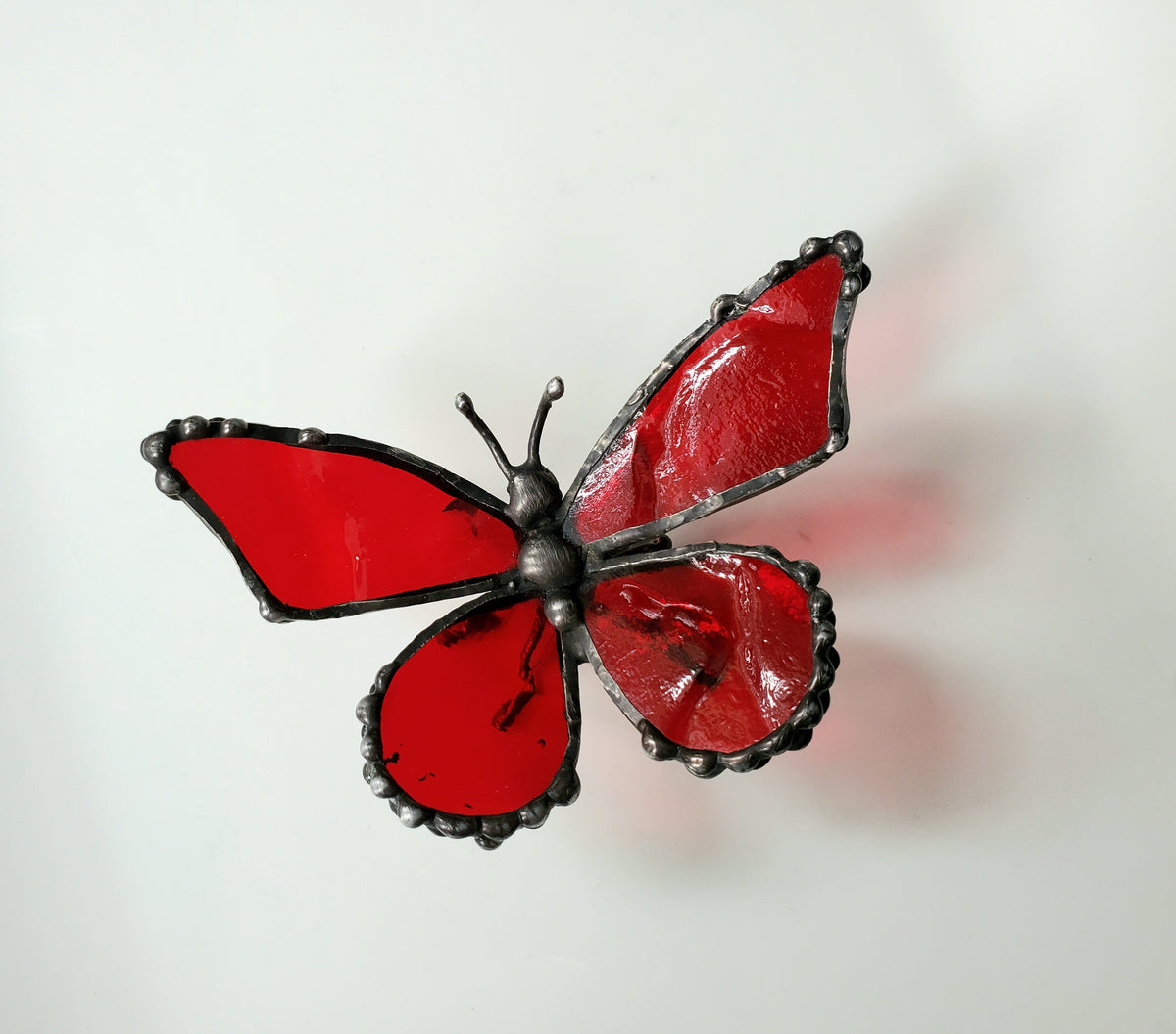 Red Stained-Glass Butterfly Figurine