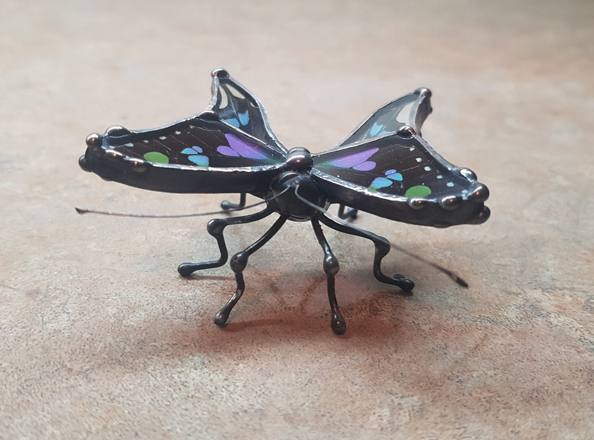 Purple Spotted Swallowtail Butterfly Figurine – Real Butterfly Wing Decor