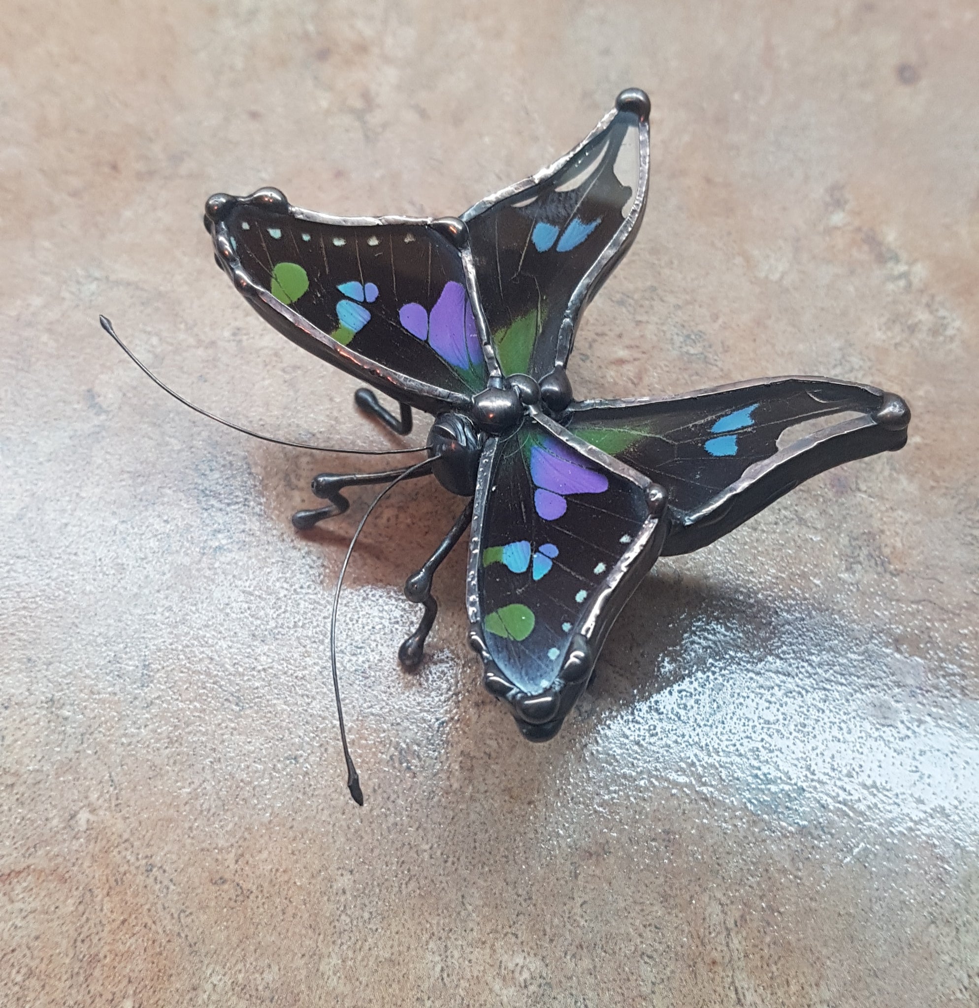 Purple Spotted Swallowtail Statuette, Real Butterfly Figurine, Butterfly Decor
