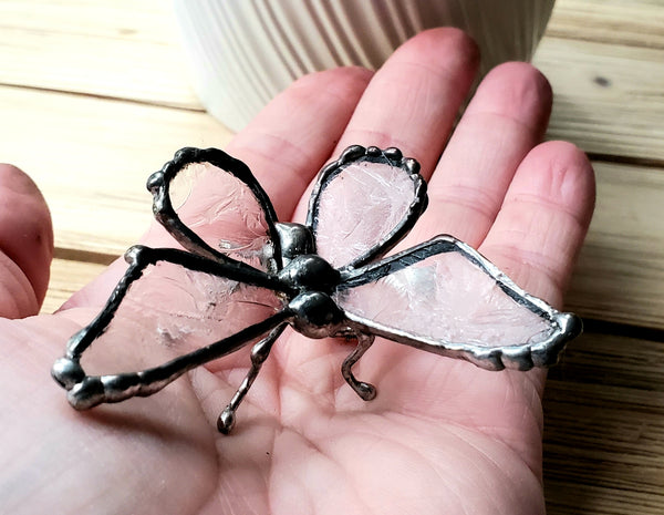 Frosted Antique Glass Butterfly Figurine
