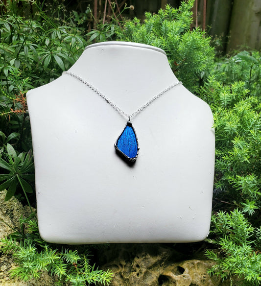 Blue Morpho Petite Wing Sterling- Silver Pendant