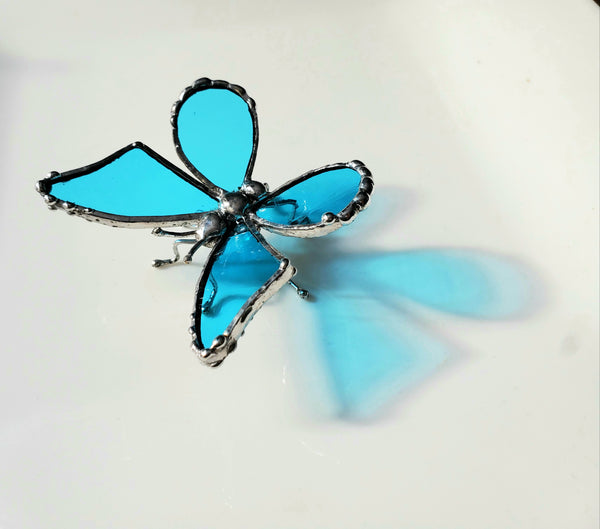 Blue Stained Glass Butterfly Figurine