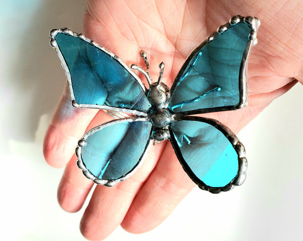 Blue Stained Glass Butterfly Figurine