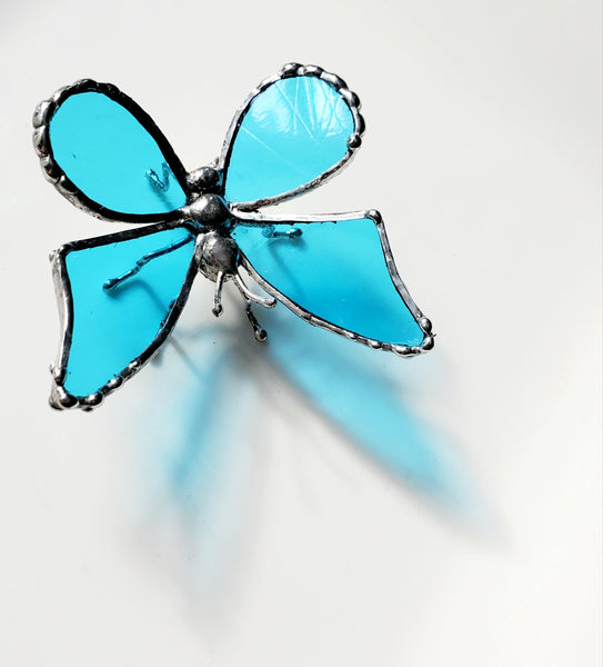 Blue Stained Glass Butterfly Figurine