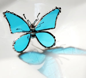 Blue Stained Glass Butterfly Figurine