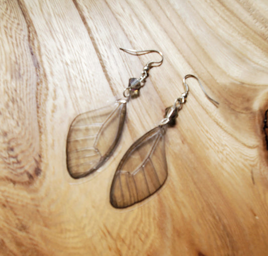 Cithaerias Merolina Clear Forewing Crystal Earrings