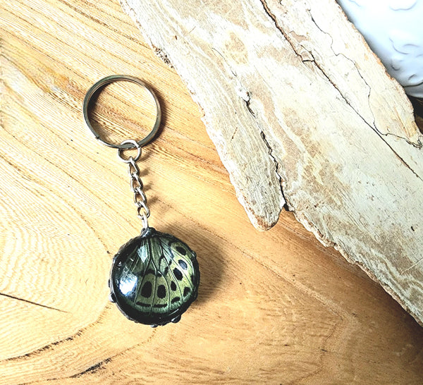 Green Butterfly Wing Keyring
