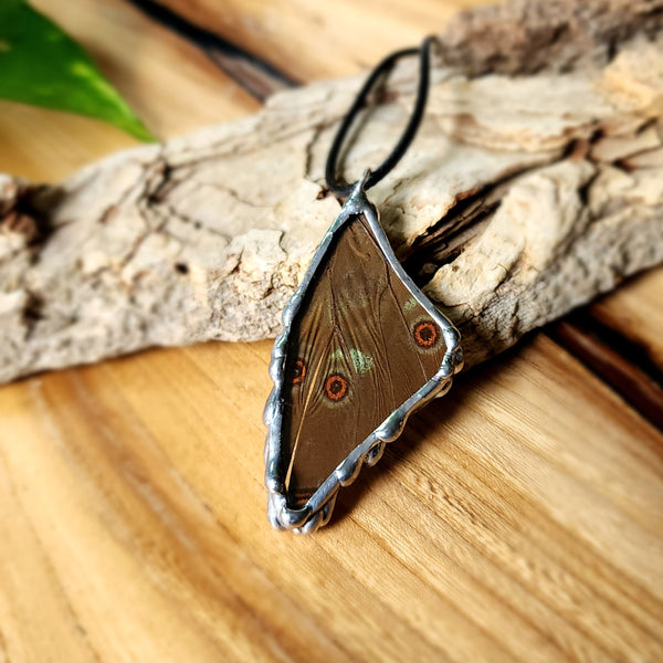Small Blue Butterfly Necklace, Morpho Butterfly Necklace