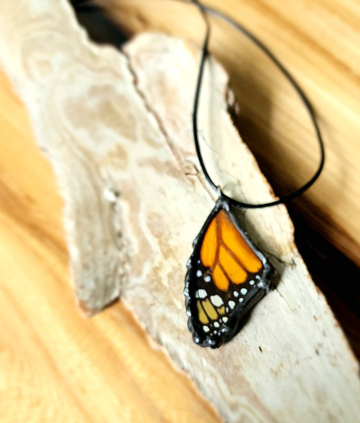Monarch Butterfly Forewing Reversible Pendant