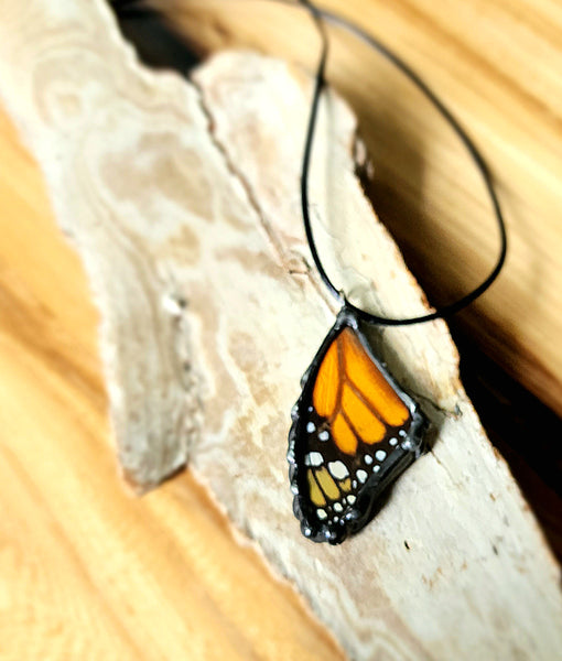 Monarch Butterfly Wibg Necklace, Monarch Pendant