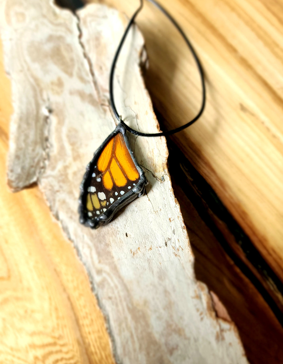 Monarch Butterfly Forewing Reversible Pendant