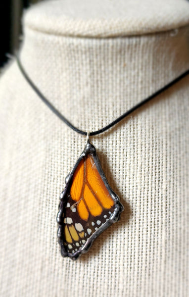 Monarch Butterfly Forwing Pendant, Monarch Necklace