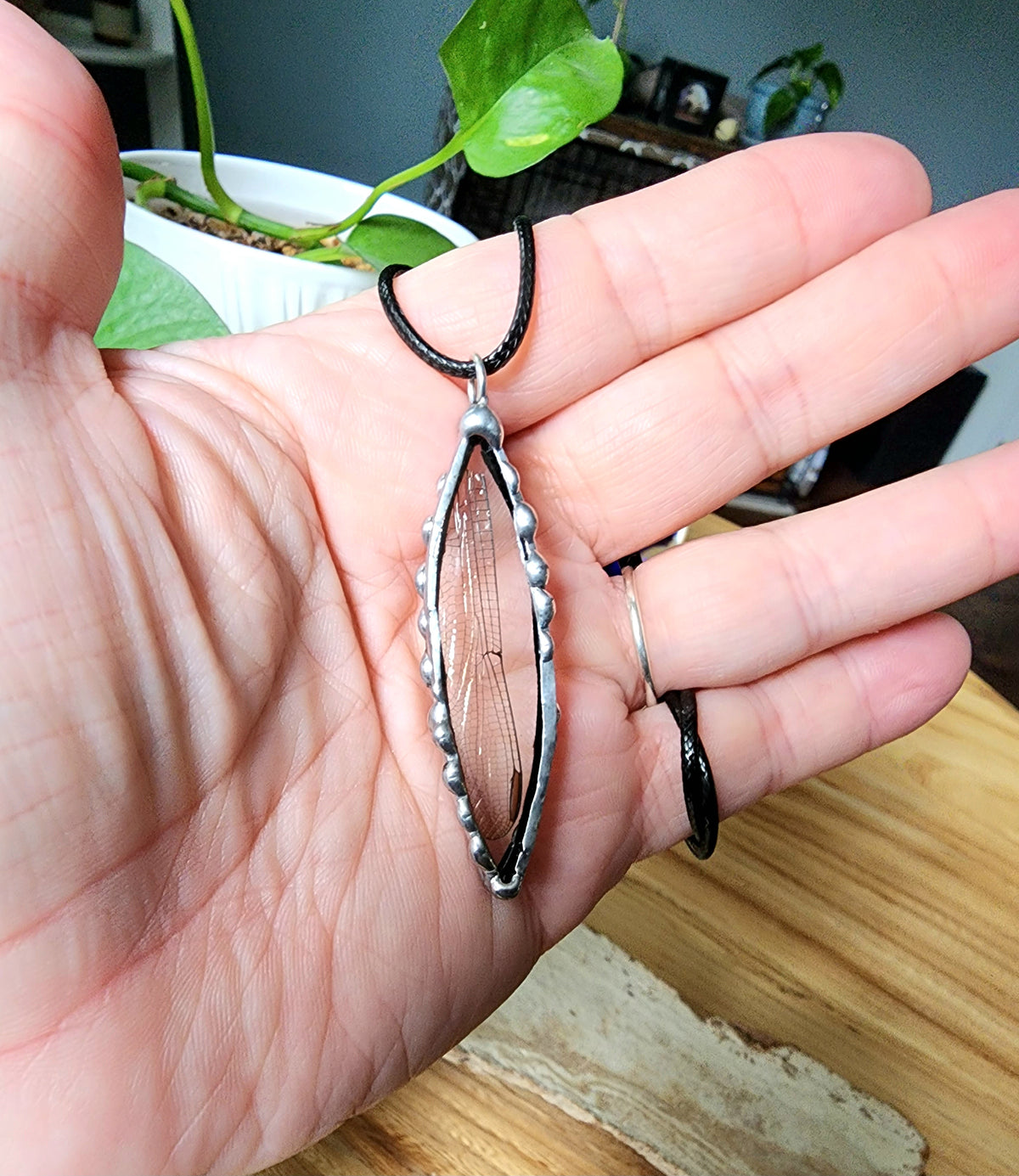 Dragonfly Wing Pendant Necklace