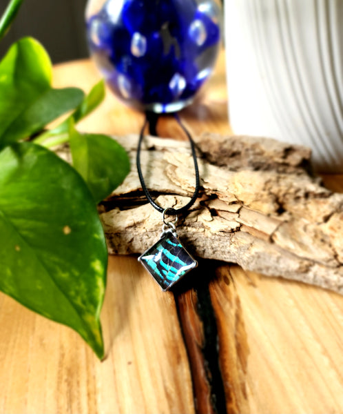 Black & Green Moth Wing Jewelry, Madagascan Sunset Moth, Moth Necklace
