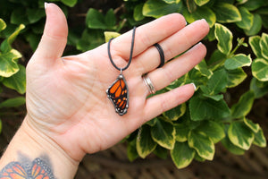 Small Monarch Butterfly Forwing Pendant, Tiny Monarch Necklace