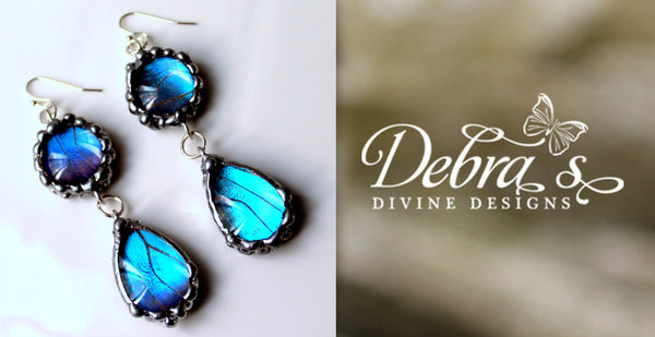Blue Butterfly Earrings as Seen on Hart of Dixie, Blue Morpho Butterfly, As Seen On TV
